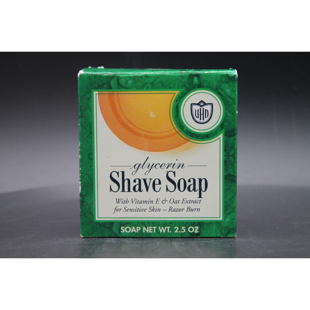 Van Der Hagen Glycerin Shave Soap 2.5 oz Vitamin E & Oat Extract Sensitive Skin